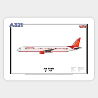Airbus A321 - Air India (Art Print) Sticker